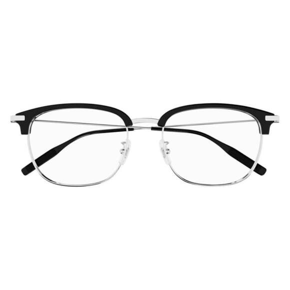 NWT Mont Blanc MB0316oA Black Silver Square 55mm Eyeglasses main image 3